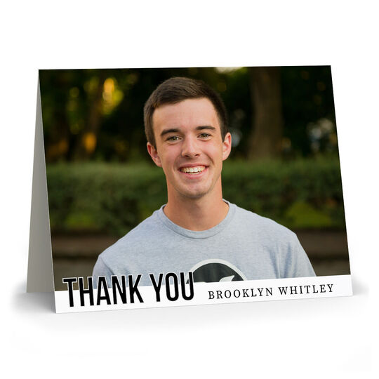 Bold Thank You Folded Photo Note Cards